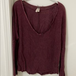 Free People Burn-Out Long Sleeve Tee